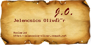 Jelencsics Olivér névjegykártya